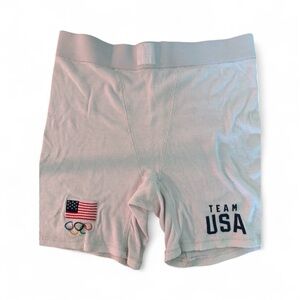 SKIMS Team USA Olympic Limited Edition White Women's Boxer Brief Shorts